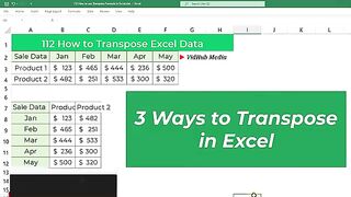 3 EASY Ways to Transpose Excel Data (Rotate Data Row to Column _ Column to Row)(360P)