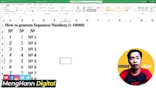 3 Ways to Generate a series of numbers in Excel(360P).