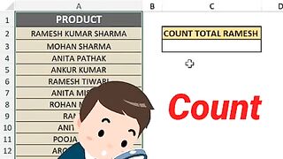 MS Excel count total Ramesh