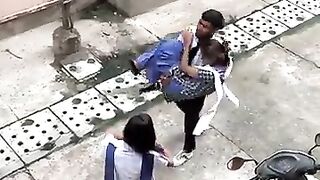 Indian school girl viral video in Public place
