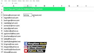 Excel Hack How to Separate Name from Email in Excel Fast without Formula(360P)