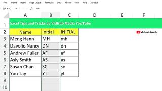 Excel Tricks How To Get Initial From Name in Excel Fast Without Formula(360P)