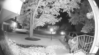 Drunk Woman Fall Backwards Into Front Yard and Laughs