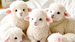 Five cute little sheep