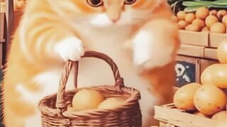 French fries with orange Chubby cat ????