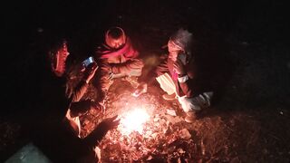 During winter get together