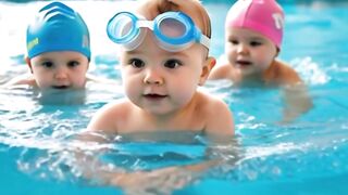 Kids swimming