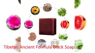Tibetan Ancient Formula Black Soap Face Clean Chinese Herbal Soap with Cordyceps Sinensis.