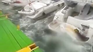 Heavy storm in sea water