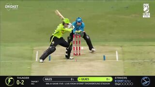 All out 15 runs only.BBL  match thunder vs. strikers highlights