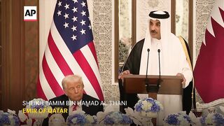 Qatar's emir on Trump for US pressure to help end bloodshed in Gaza.