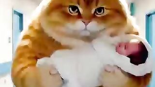 cat and baby and duck