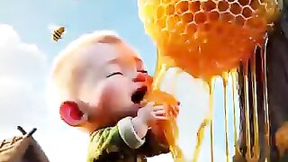 Cute army baby gets attacked by a swarm