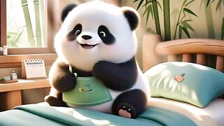 Panda doing house chores