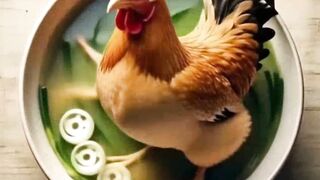 [The chicken gets up and starts bargaining.]