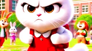 Cat mother badly behaves his cat daughter,