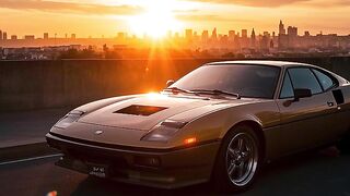 Japanese Sports Car on a High-Tech Test Track with Mount Fuji