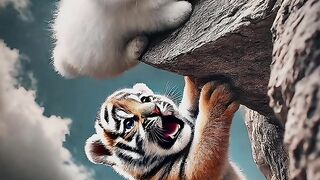 Cute rabbit saves poor little tiger cub ???? #RabbitRescue #CuteAnimals #AnimalRescue