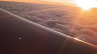 Sunrise from an airplane window