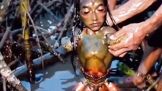 Human-headed crab