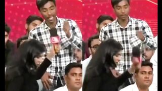 Host snatches mic from young man over question about spreading fake news in Indian media