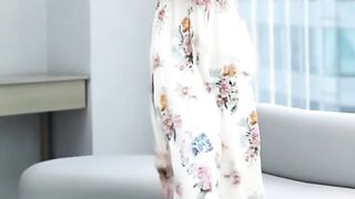 women's floral print ruffle collar crew neck dress, polyester fit