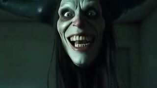 The dreadful witch scared us by looking at the roof