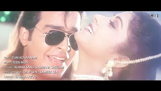 Tumko Jaanam - Lyrical _ Teen Moti _ Kumar Sanu_ Sadhana Sargam _ 90s Love Song _ Hindi Song(1080P_HD)