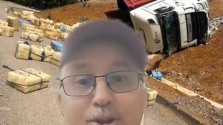 انقلاب شاحنة   تحمل لمخدرات