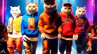 Beautiful 5 cats running