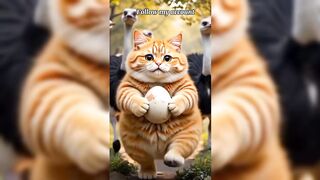 The Orange cat who mastered the egg heist