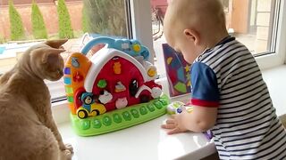Baby and Cat ❤️