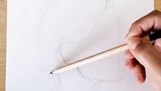 Unique Girl Sketching pencils