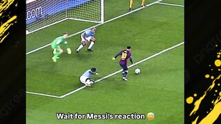 lihat reaksi messi saat gol tidak berhasil