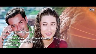 Aashiq Mujhe Aashiq- Lyrical _ Aashiq _ Karishma Kapoor_ Bobby Deol _ Roop Kumar Rathod_ Alka Yagnik