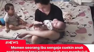 Momen haru ibu bahagia melihat anaknya tidur sendiri