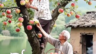 A beautiful seen Old lady and old man
