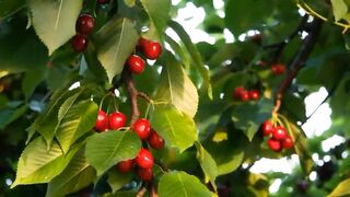 cherry tree fruit branch of tree so beauty cherry on tree