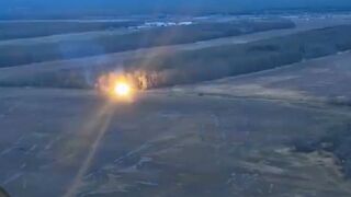 Tank battle between two Ukrainian and three Russian tanks at a distance of 500 meters