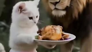 Lion and  Cat Story