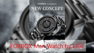 FOXBOX Man Watch LIGE Brand Creative Stainless Steel Band