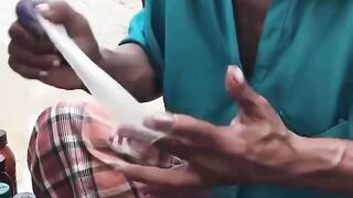 You Won't Believe What He Uses! Street Seller Makes Grape Balloons!