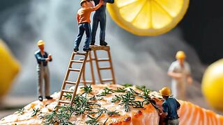 Salmon is prepared