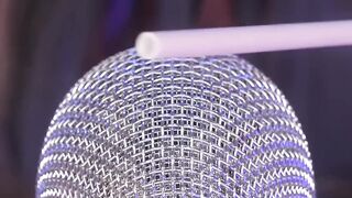 Satisfying ASMR Straw on Mic ⚡️