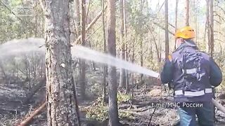 поезд прошел сквозь стену огня