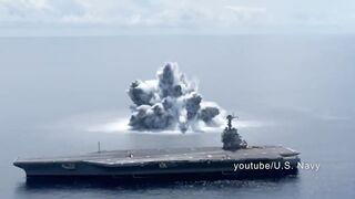 американские военные взорвали 18-тонную бомбу рядом с авианосцем