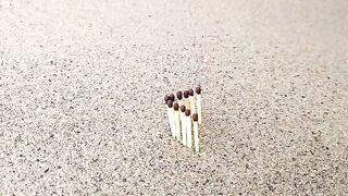 Matchstick Chain Reaction Domino Vs Diwali Crackers Amazing Experiment