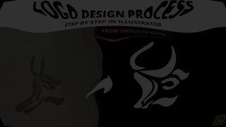 COW LOGO [ LOGO DESIGN PROCESS [ SKETCH TO VECTOR LOGO