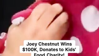 Joey Chestnut Wins $100K_ Donates to Kids' Food Charity!