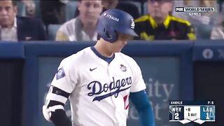 Shohei Ohtanis FIRST World Series hit goes for EXTRA BASES  大谷翔平ハイライト